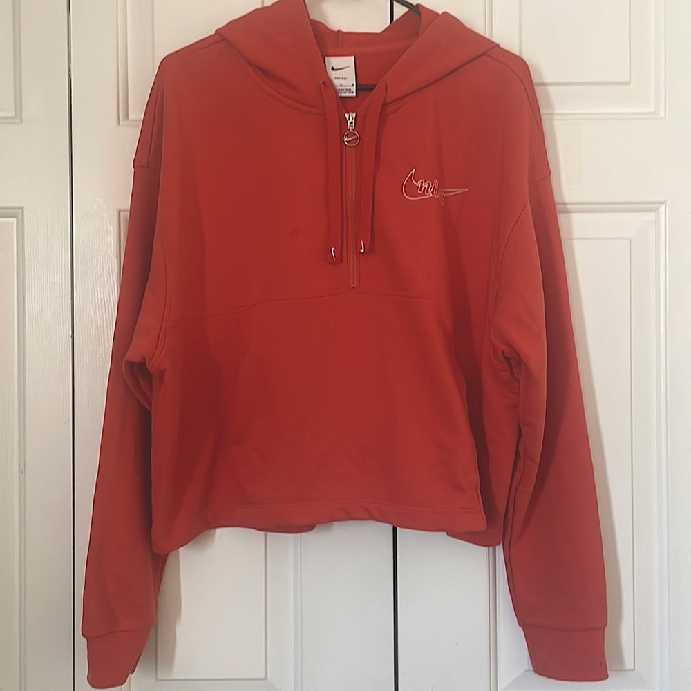 Nike Dri-Fit Half Zip Hoodie- Coral Pink